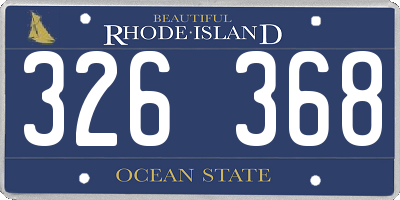RI license plate 326368