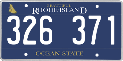 RI license plate 326371