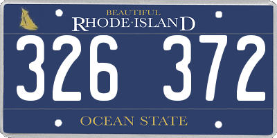 RI license plate 326372