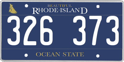 RI license plate 326373