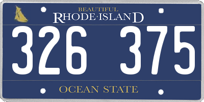 RI license plate 326375