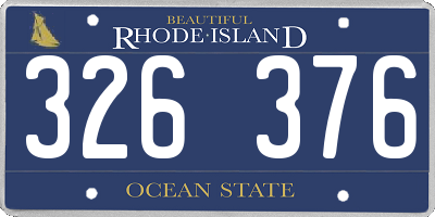 RI license plate 326376