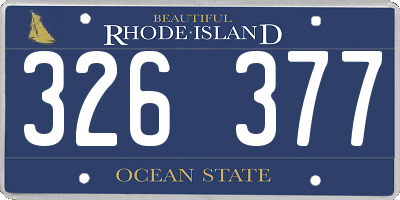 RI license plate 326377
