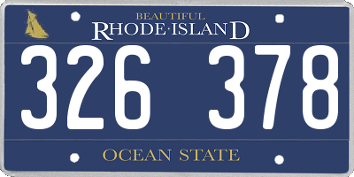 RI license plate 326378