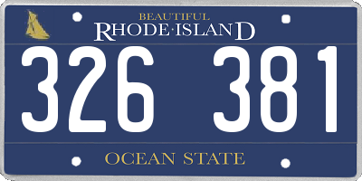 RI license plate 326381