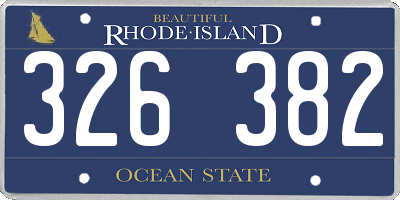 RI license plate 326382