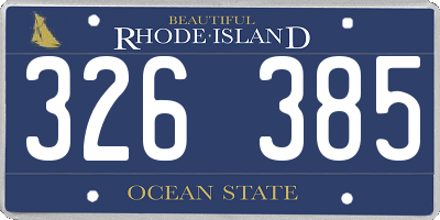 RI license plate 326385