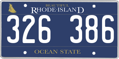 RI license plate 326386