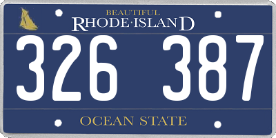 RI license plate 326387