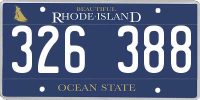 RI license plate 326388