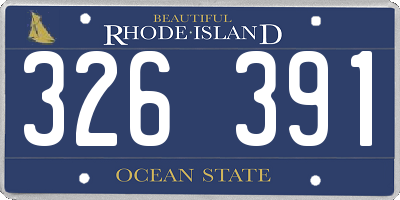 RI license plate 326391