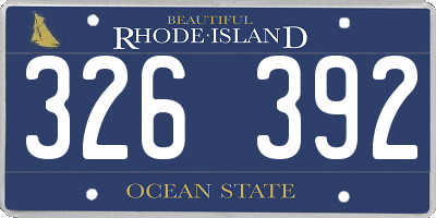RI license plate 326392