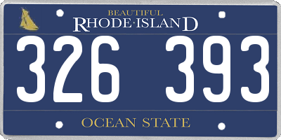 RI license plate 326393