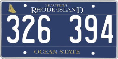 RI license plate 326394