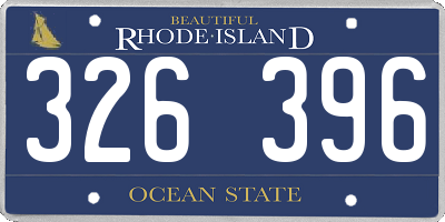 RI license plate 326396