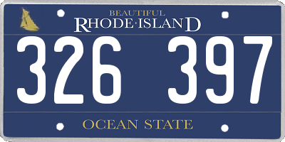 RI license plate 326397