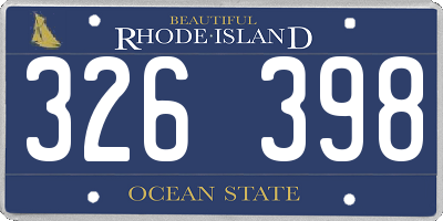 RI license plate 326398
