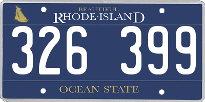 RI license plate 326399
