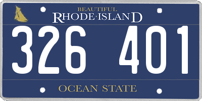 RI license plate 326401