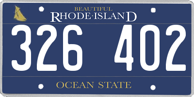 RI license plate 326402