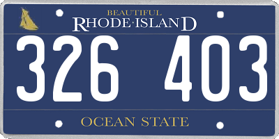 RI license plate 326403
