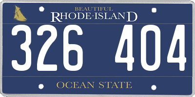 RI license plate 326404
