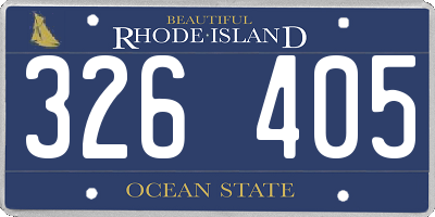 RI license plate 326405