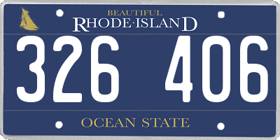RI license plate 326406