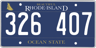 RI license plate 326407