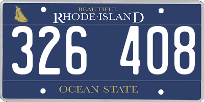 RI license plate 326408