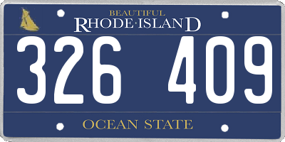 RI license plate 326409