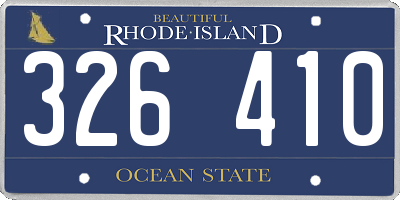 RI license plate 326410