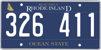 RI license plate 326411