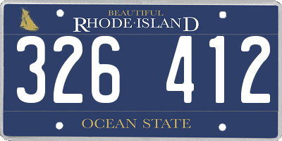 RI license plate 326412