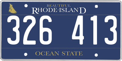 RI license plate 326413