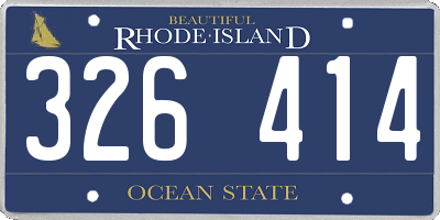 RI license plate 326414