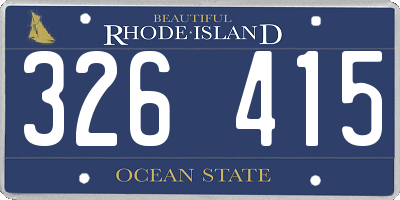 RI license plate 326415