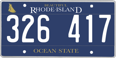 RI license plate 326417