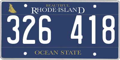 RI license plate 326418