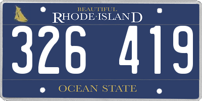 RI license plate 326419