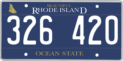 RI license plate 326420