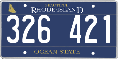 RI license plate 326421