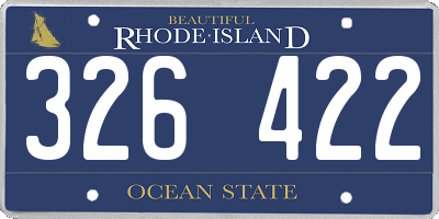 RI license plate 326422
