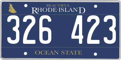 RI license plate 326423