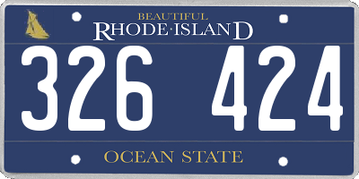 RI license plate 326424