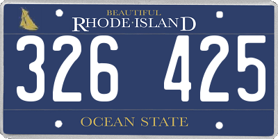 RI license plate 326425