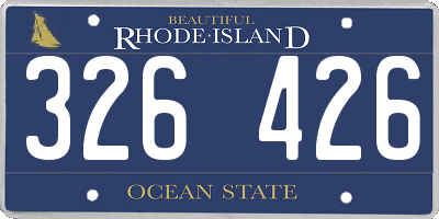 RI license plate 326426