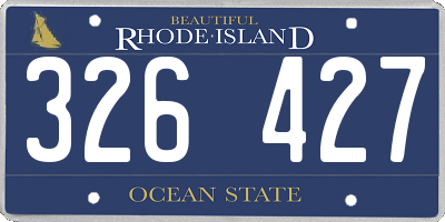RI license plate 326427