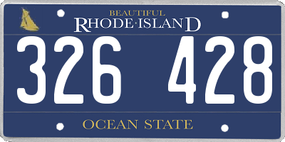 RI license plate 326428