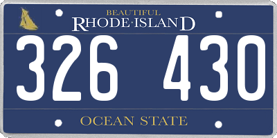 RI license plate 326430